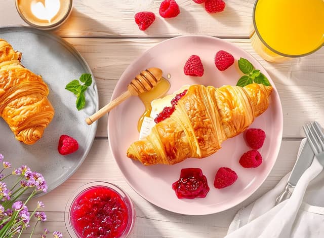 Croissanty s Králem Sýrů a malinovo-chia marmeládou