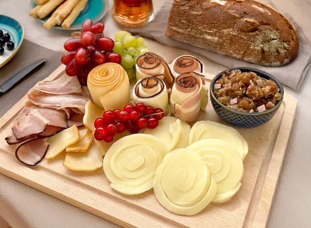 Prkénko s Parenicou, slaninovou marmeládou a ovocem